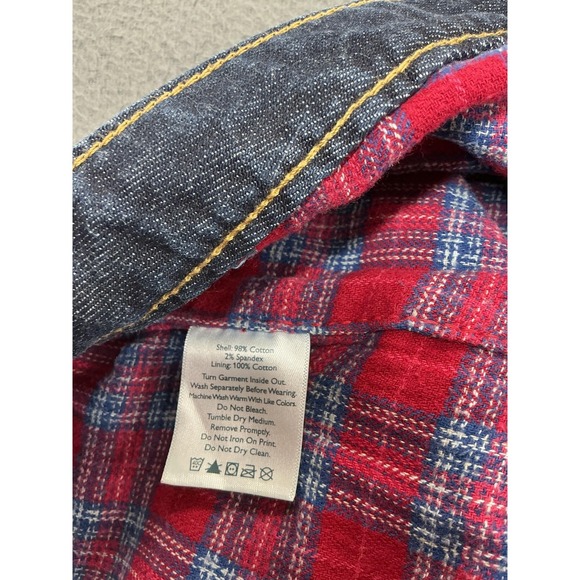 Eddie Bauer Flannel Lined Boyfriend Jeans Womens 6 Blue Dark Wash Mid Rise Denim - Picture 9 of 12